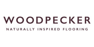 Woodpecker logo with tagline - naturally inspired flooring